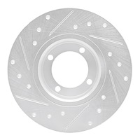 E-Line Drilled & Slotted Silver Brake Rotor, 1967-1974 Opel, Position: Front Right