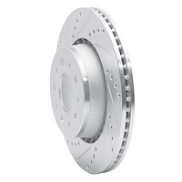 E-Line Drilled & Slotted Silver Brake Rotor, 1982-1992 Volvo, Position: Front Left