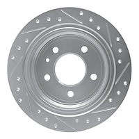 E-Line Drilled & Slotted Silver Brake Rotor, 1982-1989 BMW, Position: Rear Left