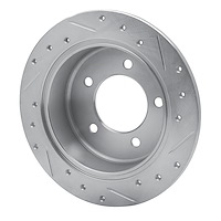 E-Line Drilled & Slotted Silver Brake Rotor, Fits Select Fits Multiple Makes/Models, Position: Rear Right