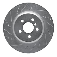 E-Line Drilled & Slotted Silver Brake Rotor, Fits Select Fits Multiple Makes/Models, Position: Rear Left