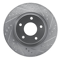 E-Line Drilled & Slotted Silver Brake Rotor, Fits Select Fits Multiple Makes/Models, Position: Front Right