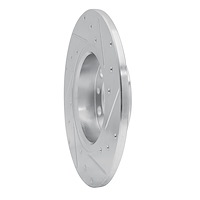 E-Line Drilled & Slotted Silver Brake Rotor, Fits Select Mopar, Position: Rear Left