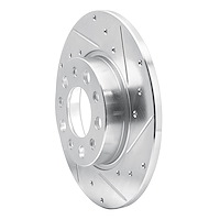E-Line Drilled & Slotted Silver Brake Rotor, Fits Select Mopar, Position: Rear Right