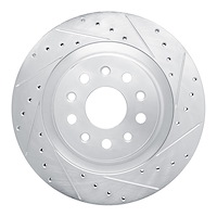 E-Line Drilled & Slotted Silver Brake Rotor, Fits Select Mopar, Position: Rear Right