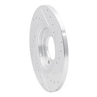E-Line Drilled & Slotted Silver Brake Rotor, 1963-1986 Fits Multiple Makes/Models, Position: Front Left