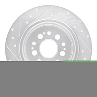 E-Line Drilled & Slotted Silver Brake Rotor, Fits Select Acura/Honda, Position: Rear Right