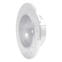 E-Line Drilled & Slotted Silver Brake Rotor, 1961-1991 Mercedes-Benz, Position: Rear Right