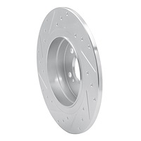 E-Line Drilled & Slotted Silver Brake Rotor, 2008-2015 Mercedes-Benz, Position: Rear Right