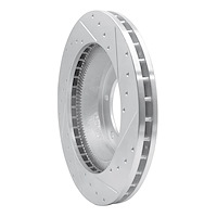 E-Line Drilled & Slotted Silver Brake Rotor, 1992-2017 Freightliner, Position: Front & Rear Left