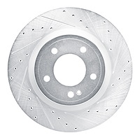 E-Line Drilled & Slotted Silver Brake Rotor, Fits Select Mercedes-Benz, Position: Rear Right
