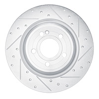 E-Line Drilled & Slotted Silver Brake Rotor, Fits Select Mercedes-Benz, Position: Rear Right