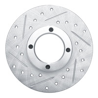 E-Line Drilled & Slotted Silver Brake Rotor, 1963-1979 Fits Multiple Makes/Models, Position: Front Left
