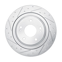 E-Line Drilled & Slotted Silver Brake Rotor, Fits Select Mitsubishi, Position: Rear Left