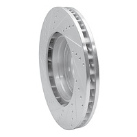 E-Line Drilled & Slotted Silver Brake Rotor, 2003-2018 Audi/Porsche/Volkswagen, Position: Right Front
