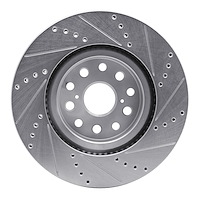 E-Line Drilled & Slotted Silver Brake Rotor, Fits Select Lexus/Toyota/Scion, Position: Front Left