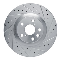 E-Line Drilled & Slotted Silver Brake Rotor, Fits Select Lexus/Toyota/Scion, Position: Right Front