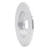 E-Line Drilled & Slotted Silver Brake Rotor, Fits Select Fits Multiple Makes/Models, Position: Rear Right