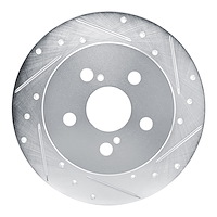 E-Line Drilled & Slotted Silver Brake Rotor, Fits Select Lexus/Toyota/Scion, Position: Rear Right