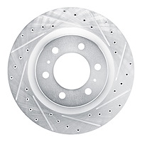 E-Line Drilled & Slotted Silver Brake Rotor, Fits Select Lexus/Toyota/Scion, Position: Front Right