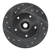 E-Line Drilled & Slotted Silver Brake Rotor, 2002-2011 Fits Multiple Makes/Models, Position: Front Left