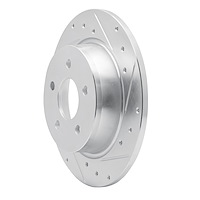E-Line Drilled & Slotted Silver Brake Rotor, 1999-2007 Alfa Romeo, Position: Rear Right