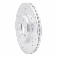 E-Line Drilled & Slotted Silver Brake Rotor, 1998-2010 Fits Multiple Makes/Models, Position: Front Left