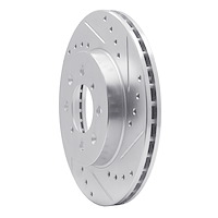 E-Line Drilled & Slotted Silver Brake Rotor, 1997-2002 Peugeot, Position: Front Right