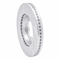 E-Line Drilled & Slotted Silver Brake Rotor, 2003-2006 Renault, Position: Front Right