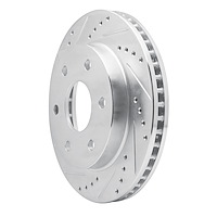 E-Line Drilled & Slotted Silver Brake Rotor, 2016-2018 Infiniti/Nissan, Position: Front Left