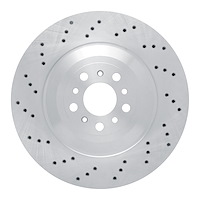 E-Line Drilled Brake Rotor, Fits Select BMW, Position: Rear Right