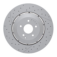 Hi-Carbon Alloy Geomet-Coated Drilled & Slotted Rotor, 2006-2011 Mercedes-Benz, Position: Front