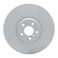 Hi-Carbon Alloy Geomet-Coated Dimpled & Slotted Rotor, Fits Select BMW, Position: Right Front