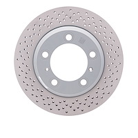 Hi-Carbon Alloy Geomet-Coated Drilled Rotor, 2005-2021 Audi/Porsche/Volkswagen, Position: Rear