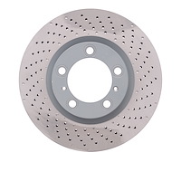 Hi-Carbon Alloy Geomet-Coated Drilled Rotor, 2009-2021 Audi/Porsche/Volkswagen, Position: Right Front