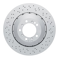 Hi-Carbon Alloy Geomet-Coated Drilled Rotor, 2016-2021 Audi/Porsche/Volkswagen, Position: Front Right