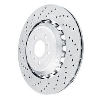 Hi-Carbon Alloy Geomet-Coated Drilled Rotor, 2012-2019 BMW, Position: Rear Left