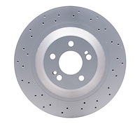 Hi-Carbon Alloy Geomet-Coated Drilled Rotor, 2014-2021 Mercedes-Benz, Position: Rear