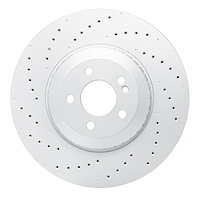 Hi-Carbon Alloy Geomet-Coated Drilled Rotor, Fits Select Mercedes-Benz, Position: Rear