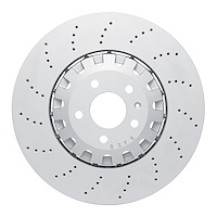 Hi-Carbon Alloy Geomet-Coated Drilled Rotor, Fits Select Audi/Porsche/Volkswagen, Position: Front