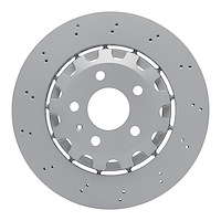 Hi-Carbon Alloy Geomet-Coated Drilled Rotor, Fits Select Audi/Porsche/Volkswagen, Position: Rear