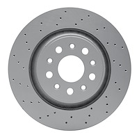 Hi-Carbon Alloy Geomet-Coated Drilled Rotor, 2017-2020 Maserati, Position: Rear