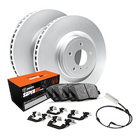 GEO-Carbon Brake Rotor Set w/Super-Duty Pads, Sensor, & Hardware, 2007-2017 Fits Multiple Makes/Models, Position: Front