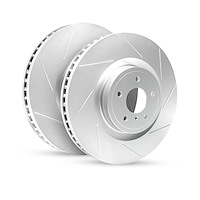 E-Line Slotted Silver Brake Rotor Set, 2016-2018 Infiniti/Nissan, Position: Front