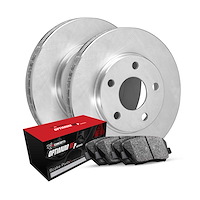 E-Line Blank Brake Rotor Set w/Optimum OE Pads, 2008-2014 Mitsubishi, Position: Rear