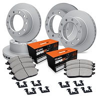 E-Line Blank Brake Rotor Set w/Super-Duty Pads & Hardware, 1994-2000 GM, Position: Front & Rear