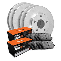 E-Line Blank Brake Rotor Set w/Super-Duty Pads, Fits Select Lexus/Toyota/Scion, Position: Front & Rear