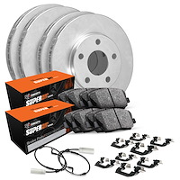 E-Line Blank Brake Rotor Set w/Super-Duty Pads, Sensor, & Hardware, 2020-2020 Ford/Lincoln/Mercury/Mazda, Position: Front & Rear