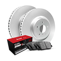 GEO-Carbon Brake Rotor Set w/Optimum OE Pads, 2009-2015 GM, Position: Front