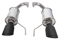 422333-BLK Dual Tip Axle-Back Exhaust System Fits Select Ford Roush Mustang GT and EcoBoost [Natural/Black Finish]